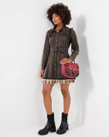 Joe Browns Chrissie Check Layered Denim Mini Dress