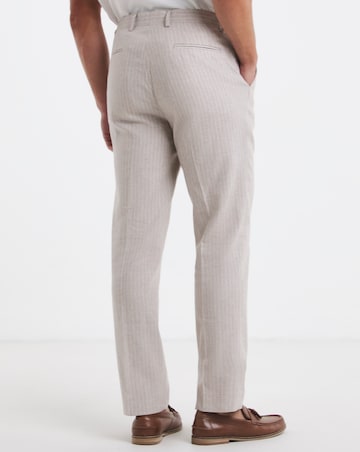 Linen Blend Pinstripe Suit Trouser