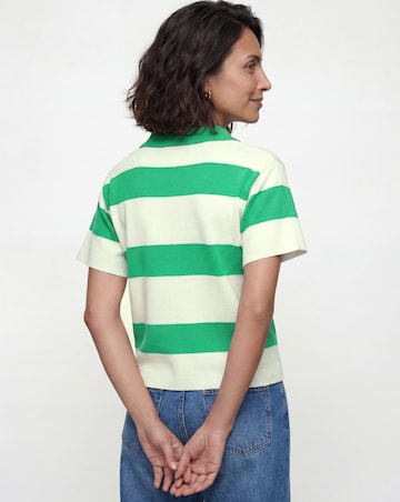 Green Stripe Short Sleeve Jumper
