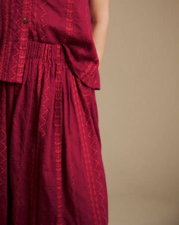 Julipa Embroidered Cotton Midi Skirt