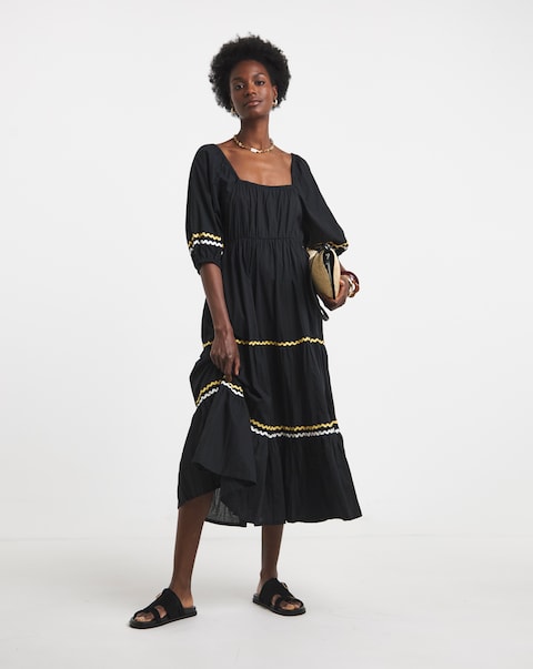 Pure Cotton Tiered Smock Dress