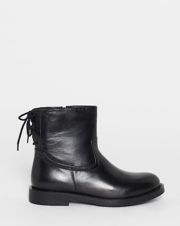 Jasmin Leather Flat Ankle Boots - Wide Fit (E)