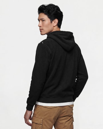 Full Zip Hoodie Long- Black