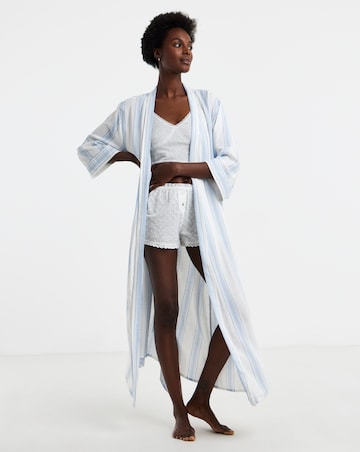 Stripe Linen Midi Dressing Gown