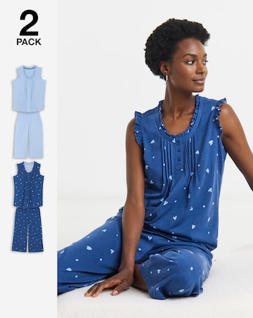 Julipa 2 Pack Value Heart Print Pyjama Set