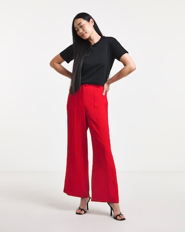 Satin Back Crepe Wide Leg Trouser