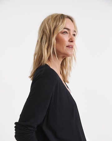 Black Long Sleeve Edge To Edge Cardigan With Pockets
