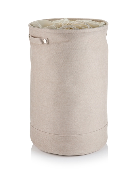 Minky 86L Round Laundry Hamper with Drawstring