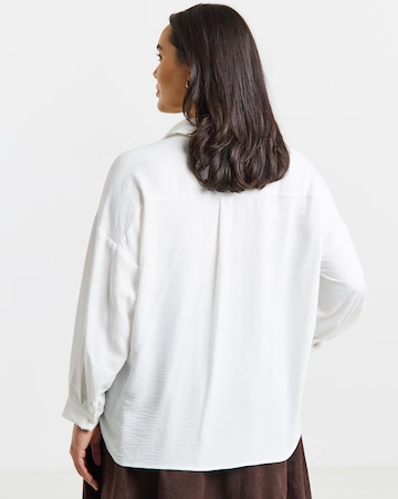 Simply Be Ivory Bow Button Shirt