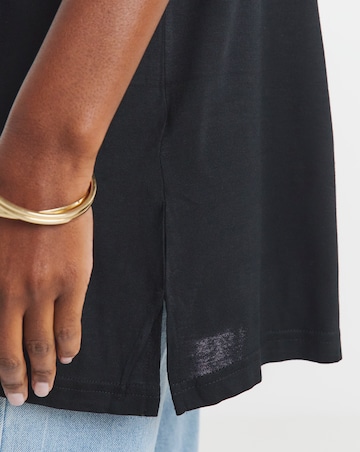 Black Edge to Edge Jersey Cardigan