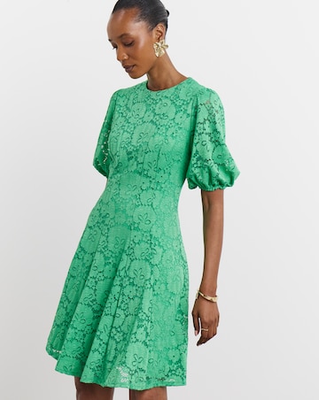 Joanna Hope Green Lace Skater Dress