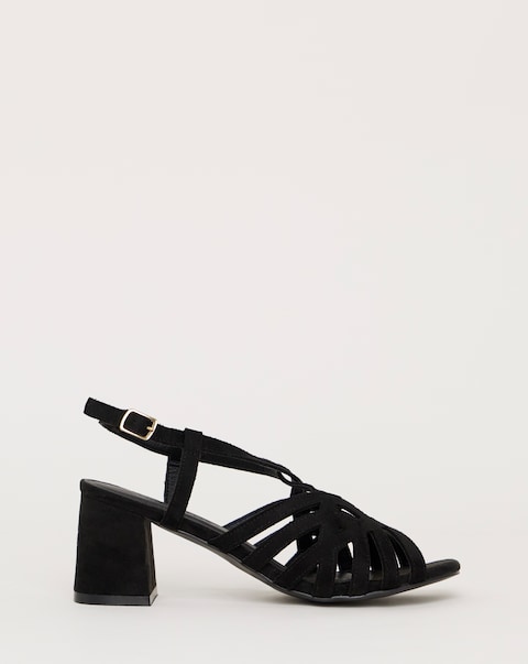 Calm Multi Strap Block Heel Sandals - Wide Fit (E)