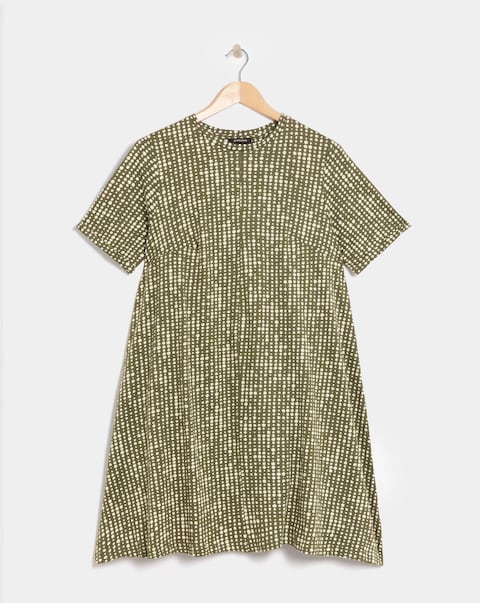 Cotton Slub A-Line Swing Dress