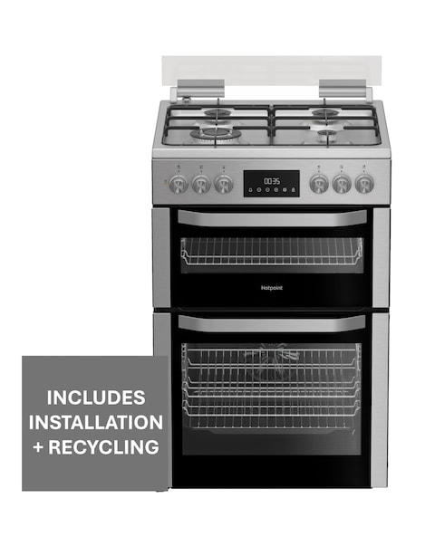 Hotpoint HDD6GDC2WX 60cm Dual Fuel Double Cooker with Glass Lid Installation