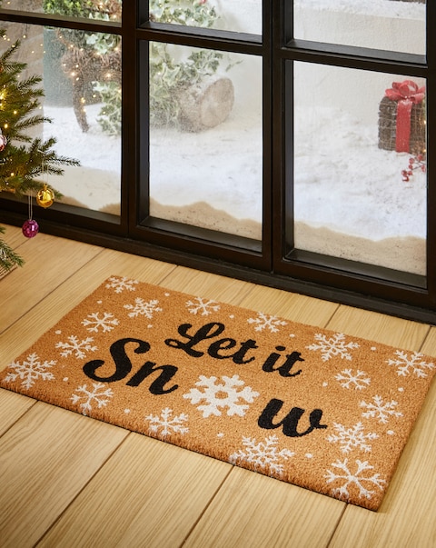 Christmas Let it Snow Coir Doormat