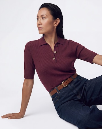 Eversoft Ribbed Henley Collared Jumper