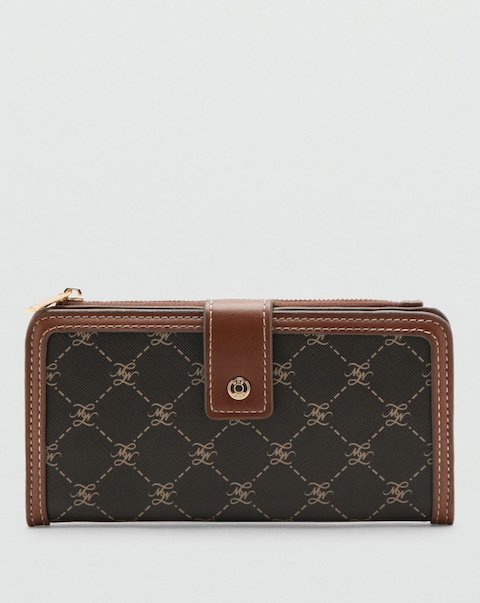 Mango Large Wallet With Logo Print