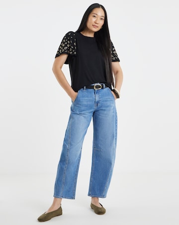 Embellished Angel Sleeve Top