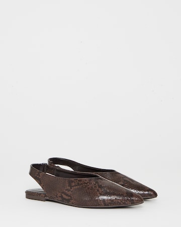 Gale Flat Slingback Shoes - Wide Fit (E)