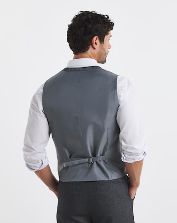 Charcoal Check Regular Fit Waistcoat
