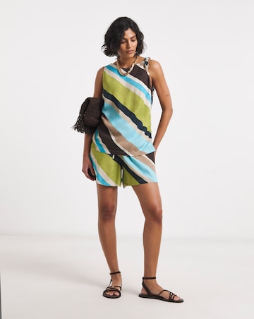 Twist Detail Linen Mix Vest Top