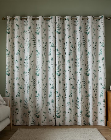 Catherine Lansfield Watercolour Leaves Curtains