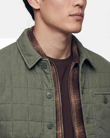 Khaki Cotton Quilted Shacket