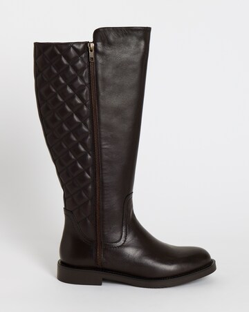 Michelle Leather Knee Riding Boots - Extra Wide Fit (EEE) & Super Curvy Calf