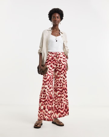 Printed Wide Leg Trousers