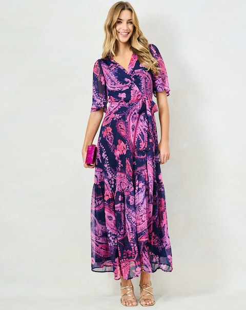 Hope & Ivy Yasmine Maxi Wrap Dress