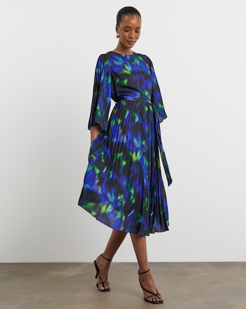 Joanna Hope Pleated Belted Midi Dress