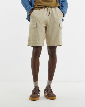 Linen Blend Elasticated Cargo Short