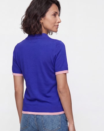 Contrast Short Sleeve Collar Jumper