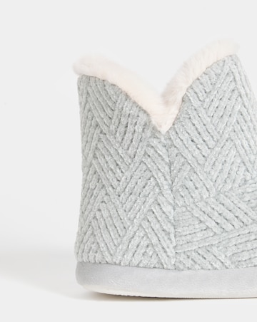 Laurel Knitted Bootie Slippers - Wide Fit (E)