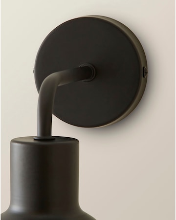 ValueLights Bellamy Black Rechargeable Smoke Glass Wall Light