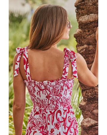 Sosander Paisley Print Tie Shoulder Midi Dress