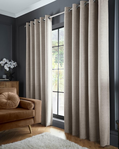 Curtina Velvet Chenille Dimout Eyelet Curtains