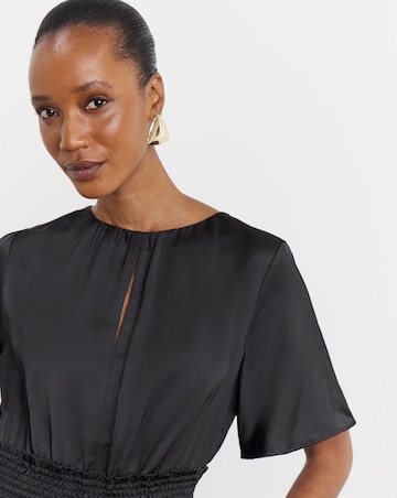Joanna Hope Black Satin Jumpsuit