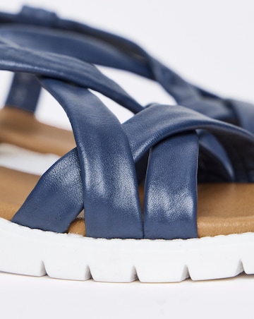 Senna Leather Tubular Sandals - Extra Wide Fit (EEE)