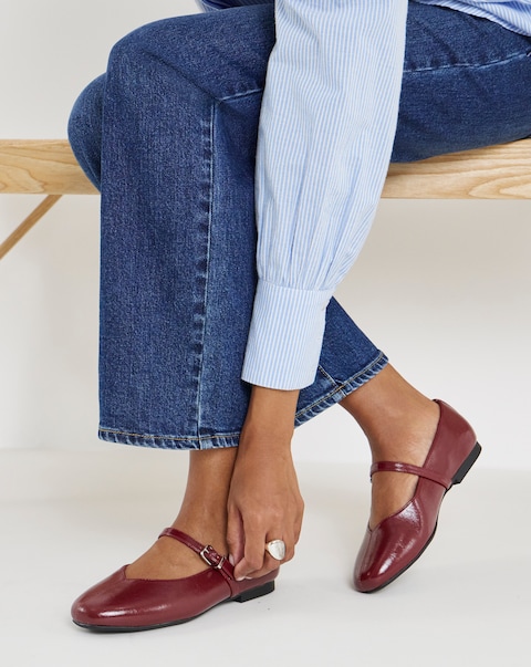 Morgan Classic Flat Mary Jane Shoes - Extra Wide Fit (EEE)