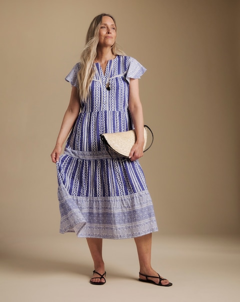 Julipa Printed Cheesecloth Midi Dress
