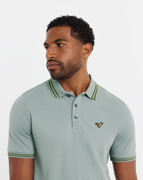 Voi Tipped Pique Polo - Long Length