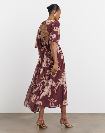Joanna Hope Lace Back Midi Dress