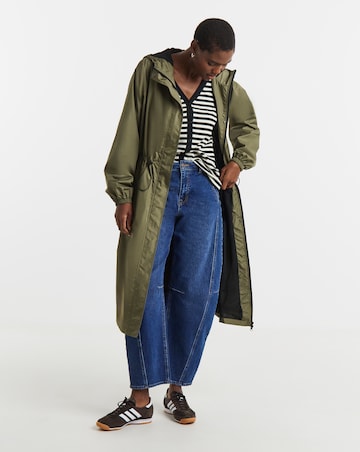 Khaki Longline Lightweight Raincoat