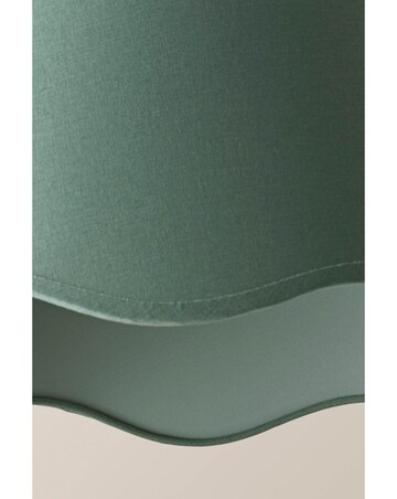 ValueLights Mabel Large Scalloped Bottom Sage Green Linen Shade 45cm