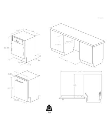 CANDY CI 4C7L0W 14 Place Integrated Dishwasher