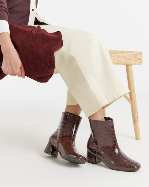 Carmella Block Heel Ankle Boots - Wide Fit (E)