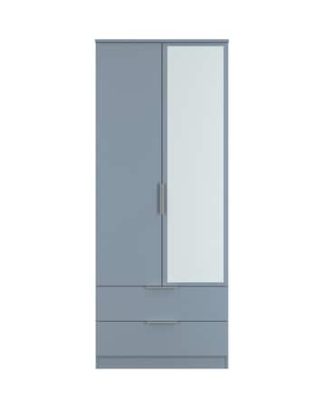 Humber Ready Assembled 2 Door 2 Drawer Mirrored Wardrobe - Kids