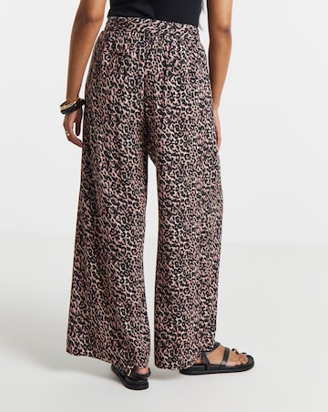 Simply Be Leopard Linen Mix Palazzo Trouser Co-ord