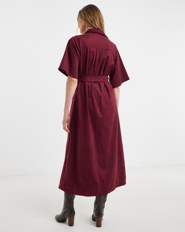 Suedette Midi Shirt Dress